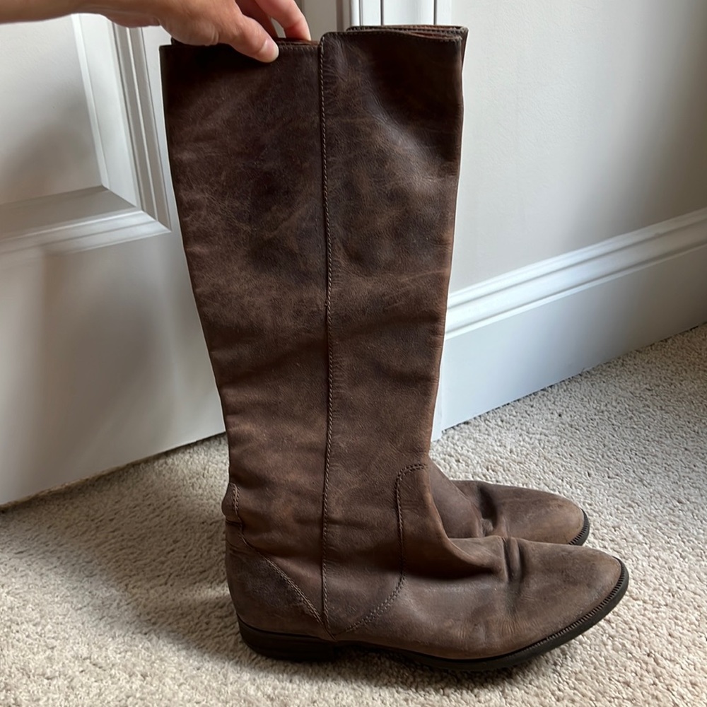 J CREW leather boots. Gently used. Size 8.